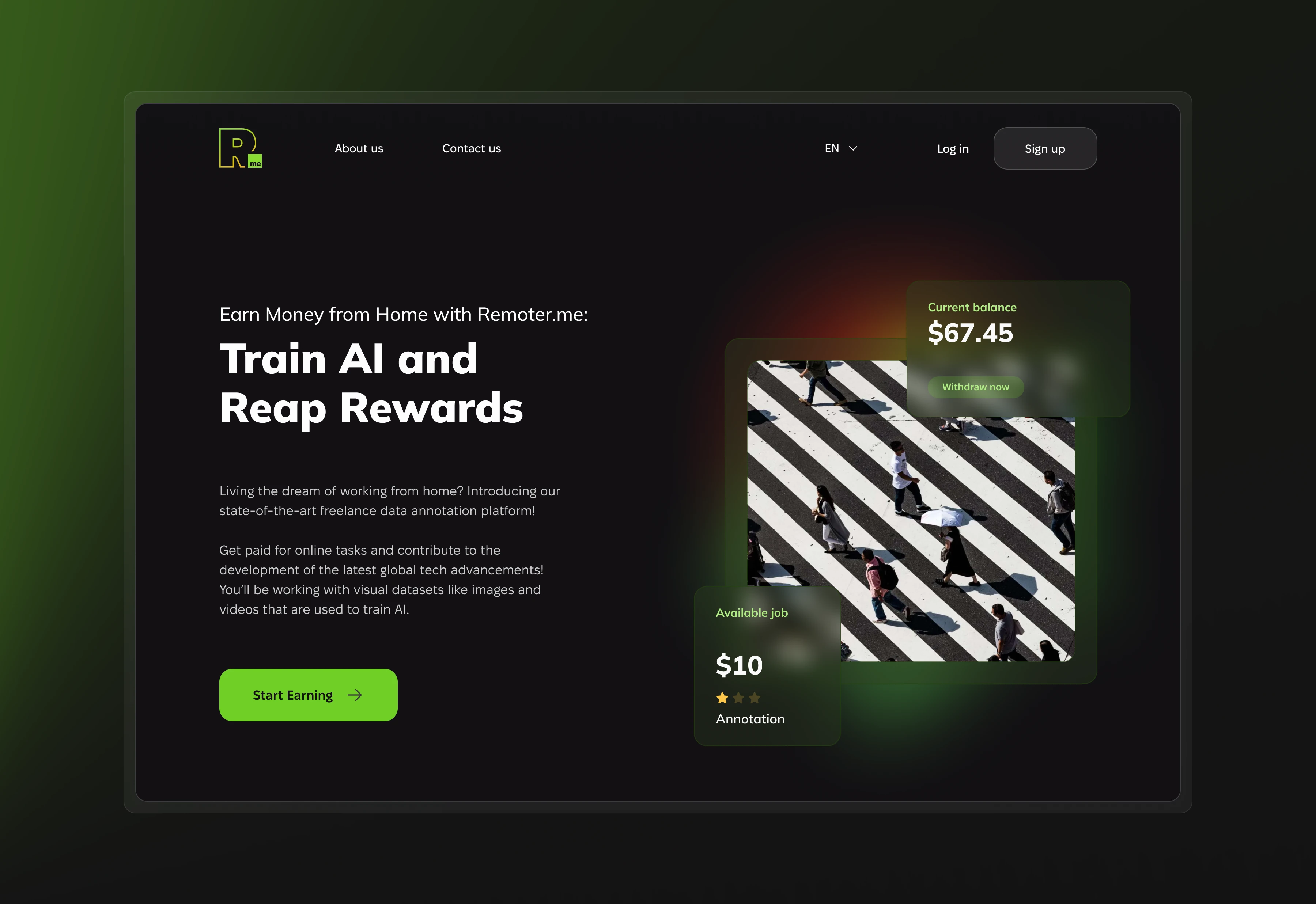 Remoter.me landing page